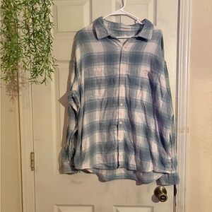 Plaid Button-Up Shirt